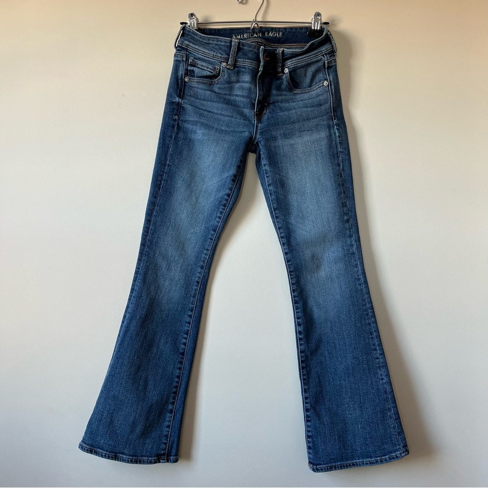 American Eagle Kick Boot Jeans, Size 4 Short - Low Rise, Stretchy, Flared Leg